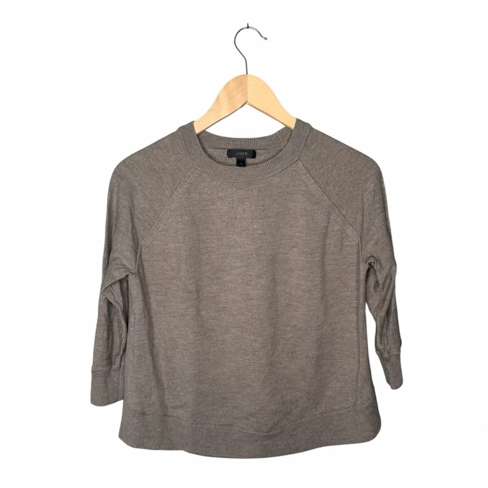 J. Crew Merino Wool Boxy Sweater - Mushroom